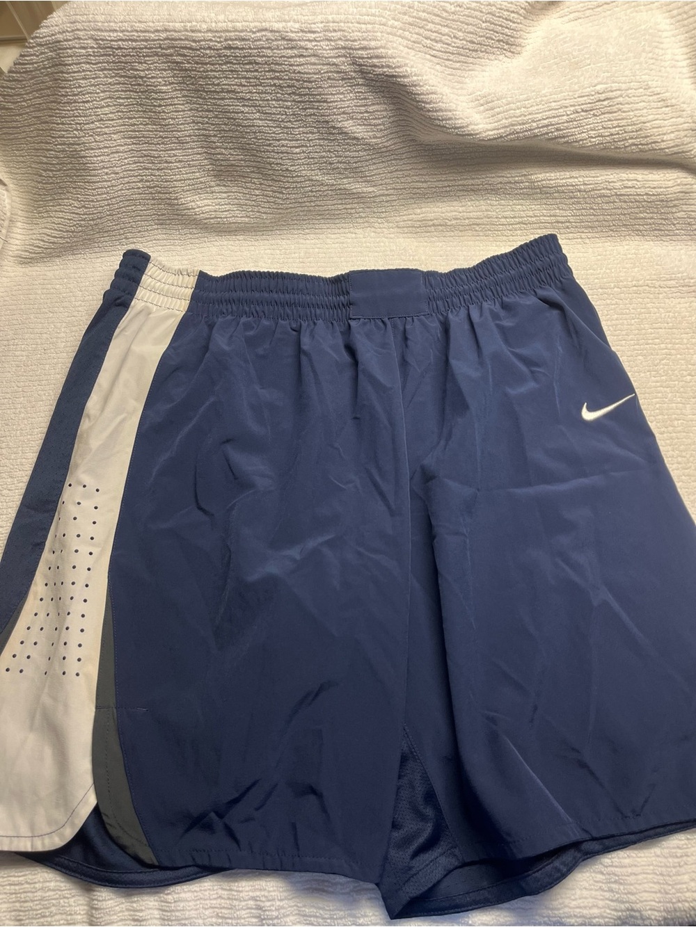 Nike Dri-Fit XXL Men's Navy Athletic Shorts with White Accents
